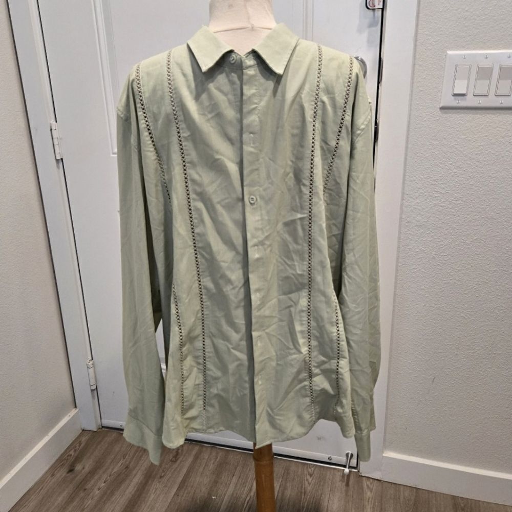 Coofandy embroidered Guayabera long sleeve sz 2xl - Picture 2 of 12